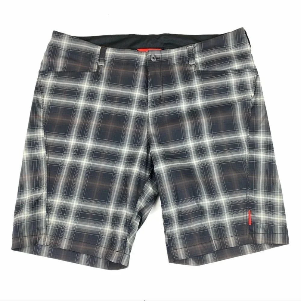 Avia Black and Gray Plaid Athletic Shorts
